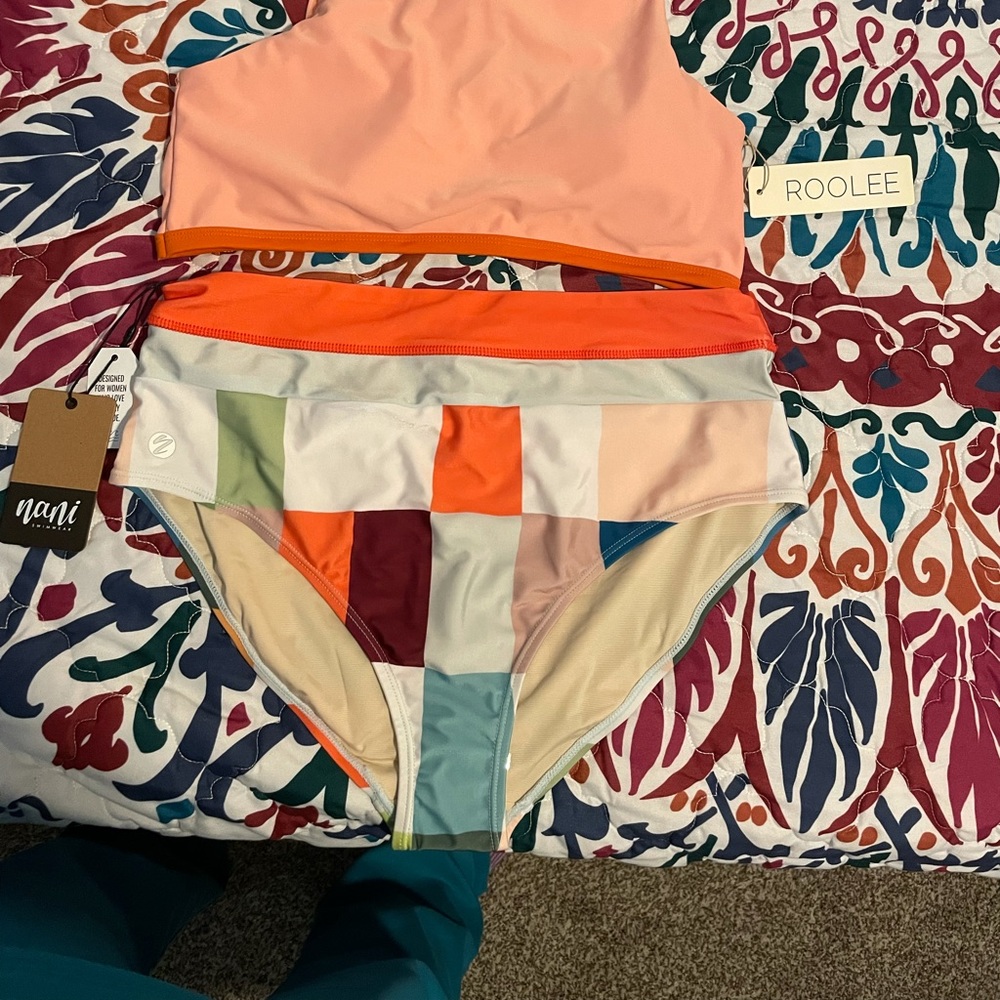High waisted bikini bottom size L